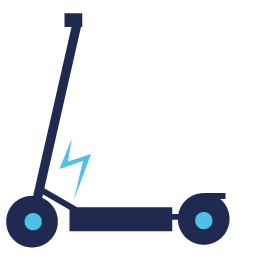 trottinette électrique bleu foncé en image vectorielle